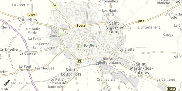 HERE Map of Bayeux, France