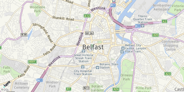 HERE Map of Belfast, UK
