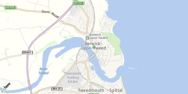 HERE Map of Berwick-Upon-Tweed, UK
