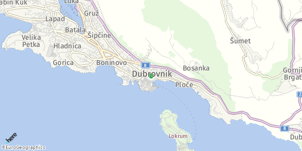 HERE Map of Dubrovnik, Hrvatska