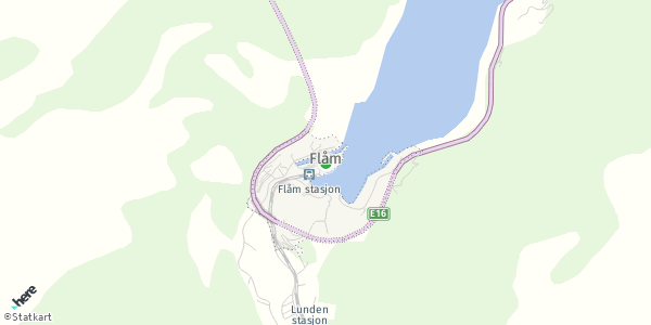 HERE Map of Flåm, Norway