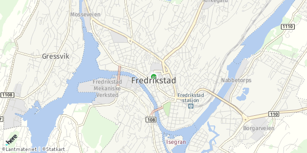 HERE Map of Fredrikstad, Norway