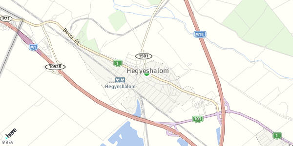 HERE Map of Hegyeshalom, Hungary