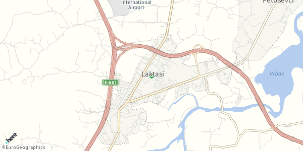 HERE Map of Laktaši, Bosnia-Herzegovina