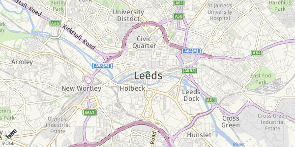 HERE Map of Leeds, UK