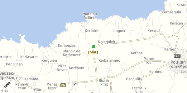 HERE Map of Lescogan, France