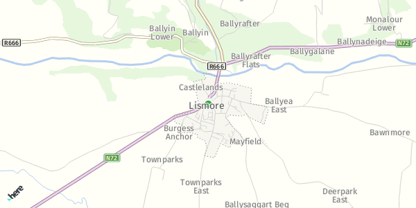 HERE Map of Lismore, Ireland