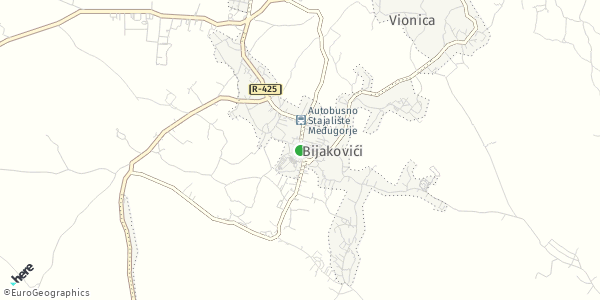 HERE Map of Međugorje, Bosnia-Herzegovina