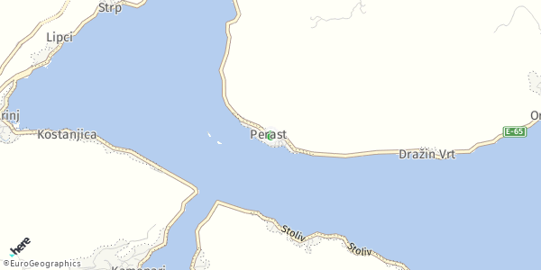 HERE Map of Perast, Montenegro