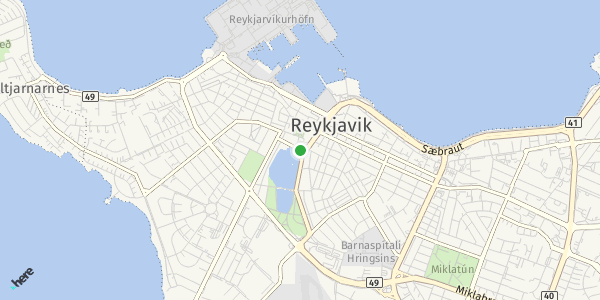 HERE Map of Reykjavík, Iceland