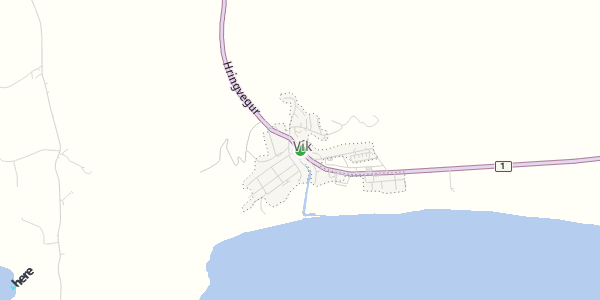 HERE Map of Vík, Iceland