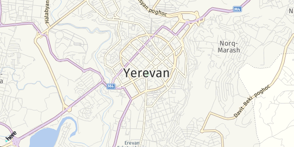 HERE Map of Yerevan, Armenia